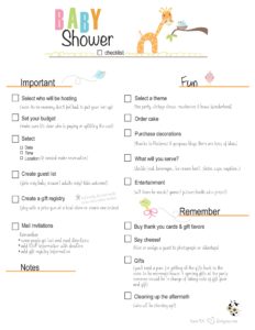 baby shower checklist